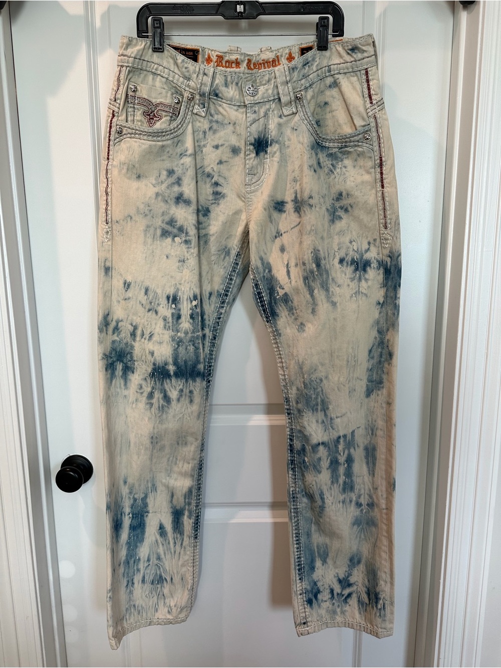Rock Revival Y2K Bleach-Wash Jeans Men’s Size 34